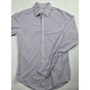 Charles Tyrwhitt Non Iron Classic Fit Gingham Dress Shirt Mens 16 1/2 38in